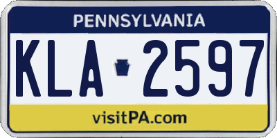 PA license plate KLA2597