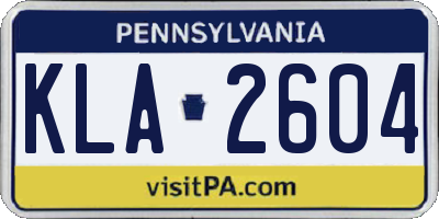 PA license plate KLA2604