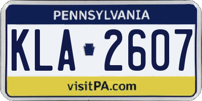 PA license plate KLA2607