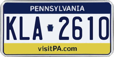 PA license plate KLA2610