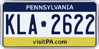 PA license plate KLA2622