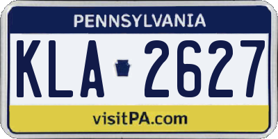 PA license plate KLA2627