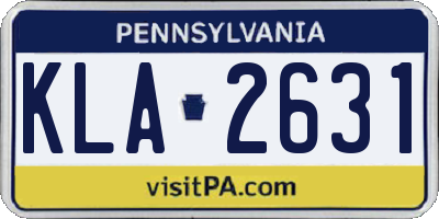PA license plate KLA2631