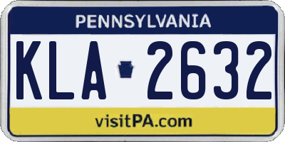 PA license plate KLA2632