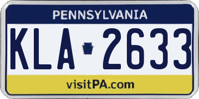 PA license plate KLA2633