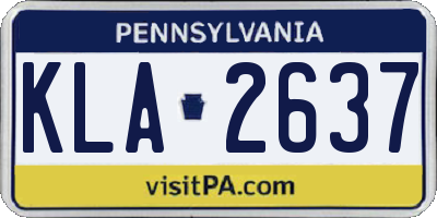 PA license plate KLA2637