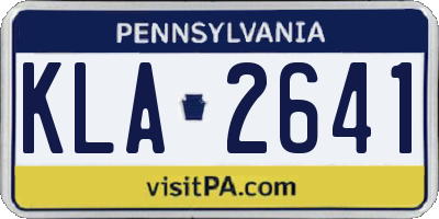 PA license plate KLA2641