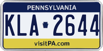 PA license plate KLA2644