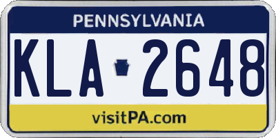 PA license plate KLA2648