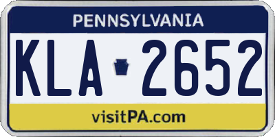 PA license plate KLA2652