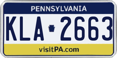 PA license plate KLA2663