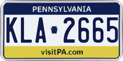 PA license plate KLA2665