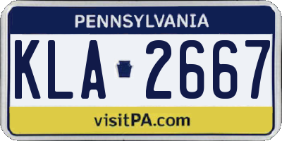 PA license plate KLA2667