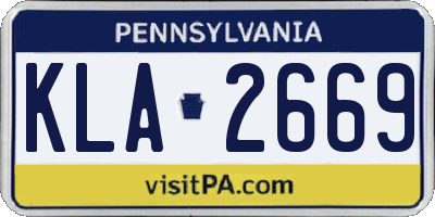 PA license plate KLA2669