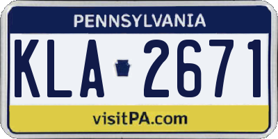 PA license plate KLA2671