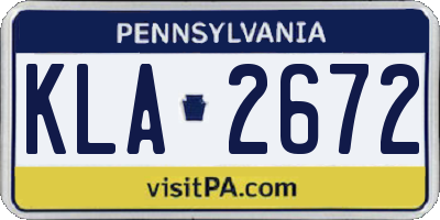 PA license plate KLA2672