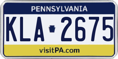 PA license plate KLA2675