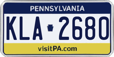 PA license plate KLA2680