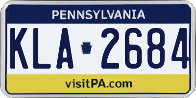 PA license plate KLA2684