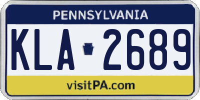 PA license plate KLA2689
