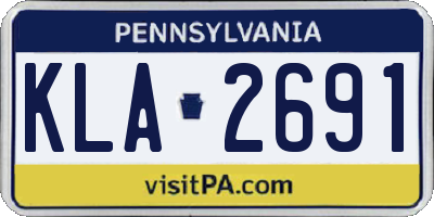 PA license plate KLA2691