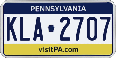 PA license plate KLA2707