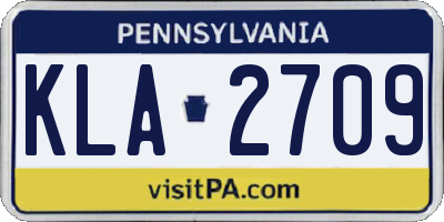 PA license plate KLA2709