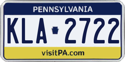 PA license plate KLA2722