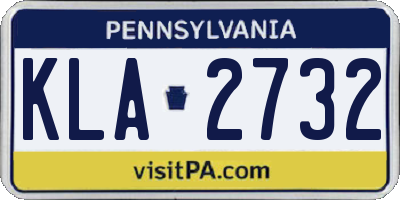PA license plate KLA2732