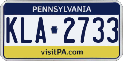 PA license plate KLA2733