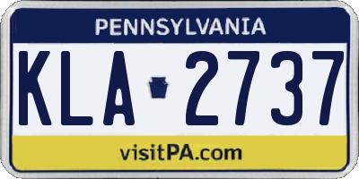 PA license plate KLA2737