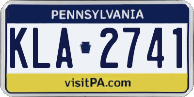 PA license plate KLA2741