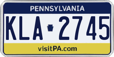 PA license plate KLA2745
