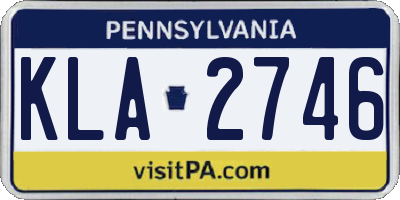 PA license plate KLA2746