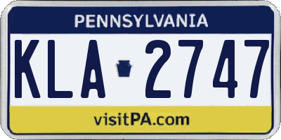 PA license plate KLA2747