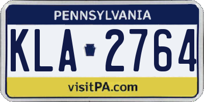 PA license plate KLA2764
