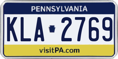 PA license plate KLA2769