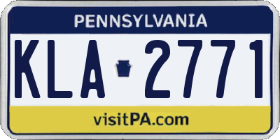 PA license plate KLA2771