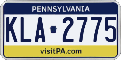 PA license plate KLA2775