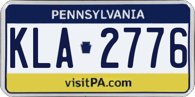 PA license plate KLA2776