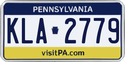 PA license plate KLA2779