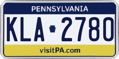 PA license plate KLA2780