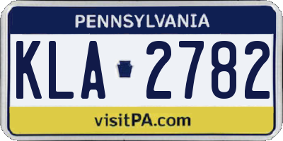 PA license plate KLA2782