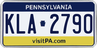 PA license plate KLA2790