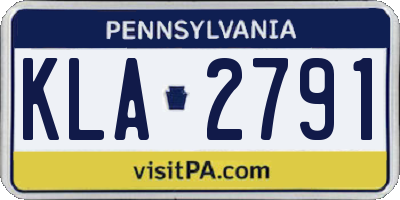 PA license plate KLA2791