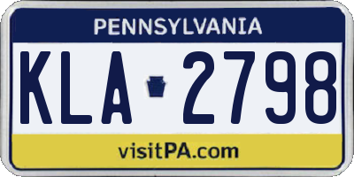 PA license plate KLA2798