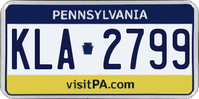 PA license plate KLA2799