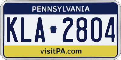 PA license plate KLA2804