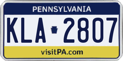 PA license plate KLA2807