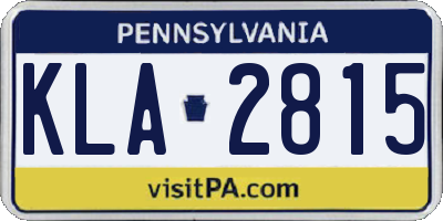 PA license plate KLA2815